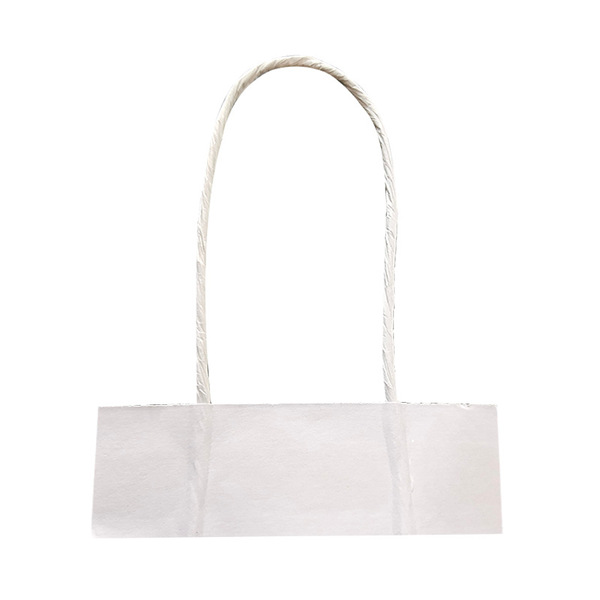 leather handheld white linen bag