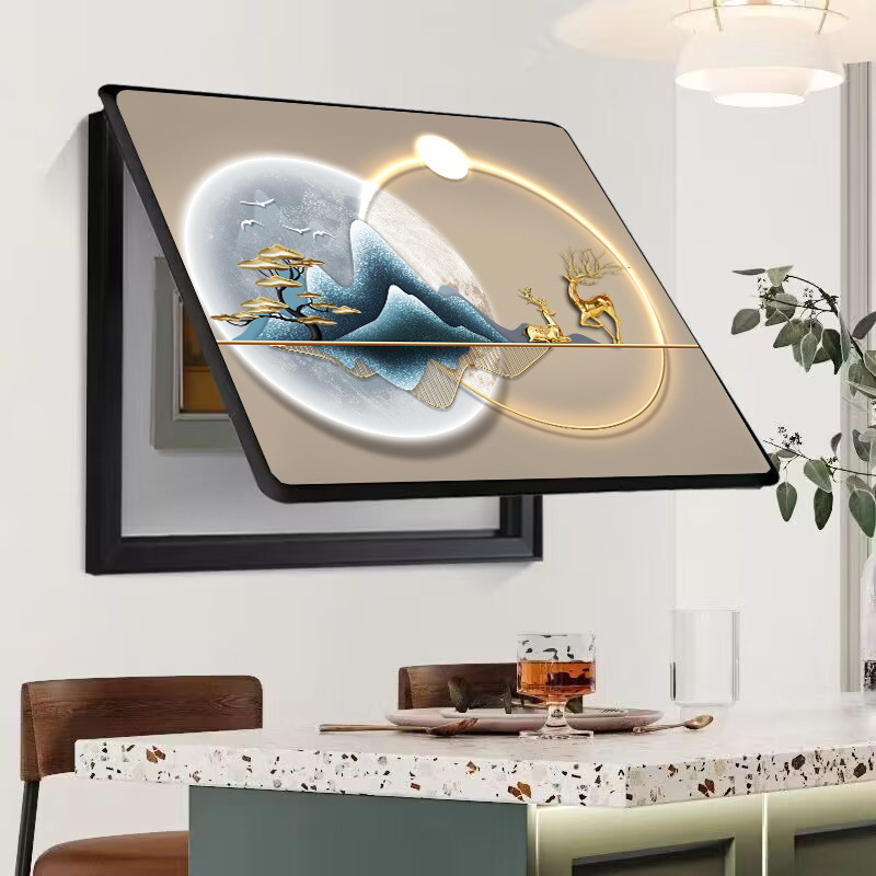 Caja de medidor, pintura decorativa, oclusión, caja de interruptor sin agujeros, caja de distribución, sala de estar, comedor, pintura de porcelana de cristal, simplicidad moderna, lujo ligero