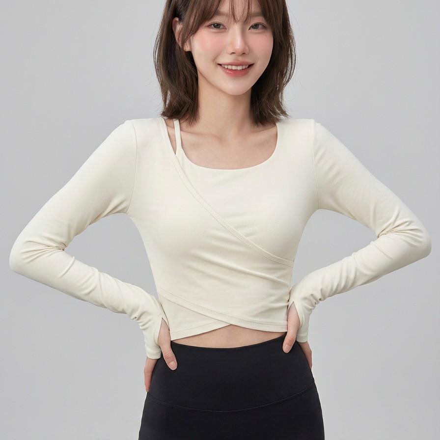 New Style Yoga Clothes for Women, High-Looking Slimming Tops with Chest Pads, Professional Training Pilates Fitness Clothes, Long-Sleeved Women