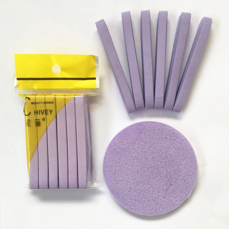 PVA cara lavado puff fabricante en stock suministro Caiwei tira de compresión cara lavado puff 12 tiras de agua remojo más grande