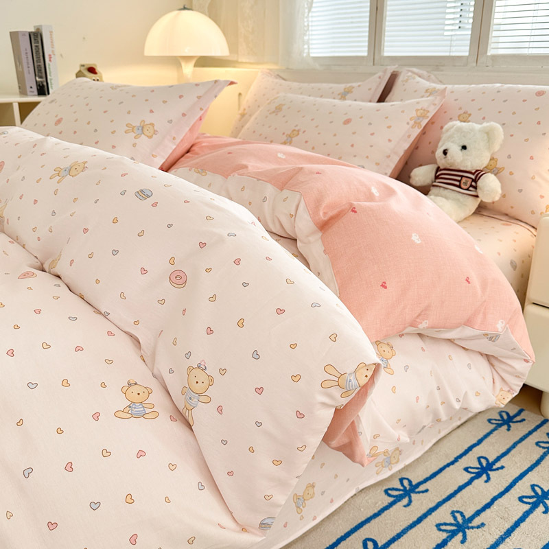 Cama de algodón de cuatro piezas, algodón puro 2025, nueva sábanas domésticas, cama de cama de dormitorio de cuatro estaciones, tres