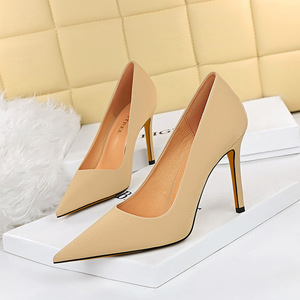 8831-3 European and American style simple thin heel high heel shallow mouth pointed super high heel women's shoes p