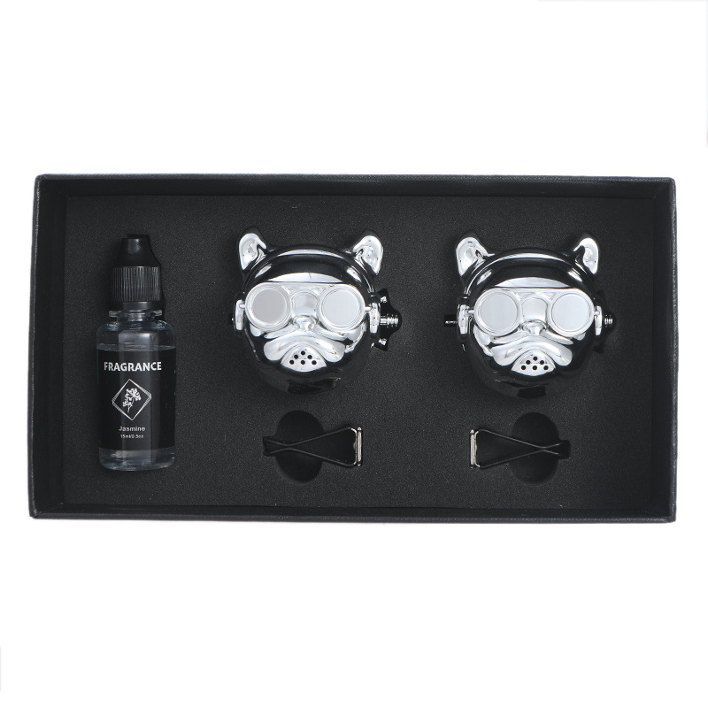 Bully dog car perfume car air outlet perfume clip aromatherapy dog head car interior decoration ornaments can be fixed