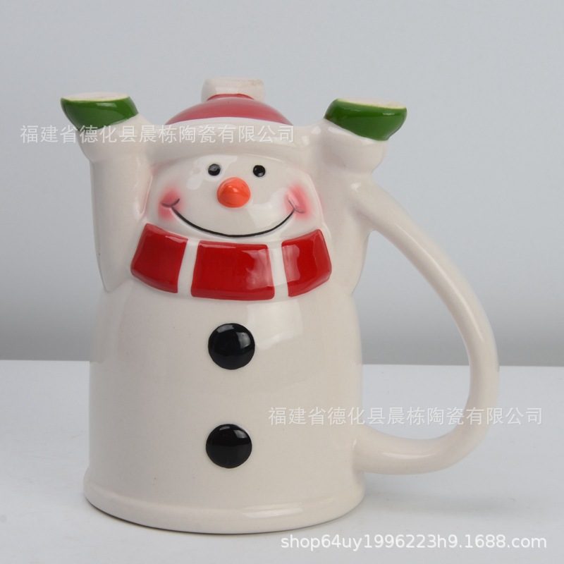 En stock cerámica Navidad hombre taza de pan de jengibre cerámica árbol de Navidad Taza de cerámica panqueque tostada cerámica taza de agua