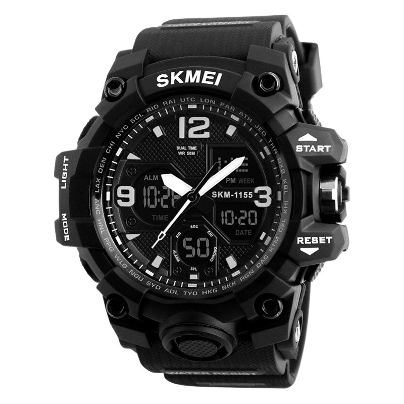 Timemei, reloj electrónico resistente al agua para hombres, reloj electrónico multifuncional con doble pantalla grande, reloj deportivo para exteriores, venta al por mayor para hombres