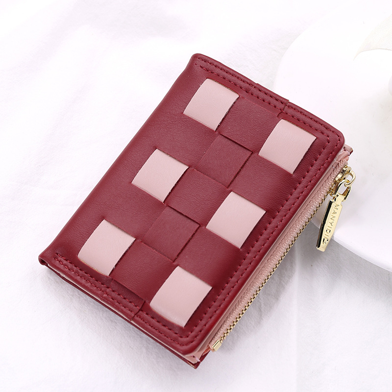 新款女士钱包棋盘格黑白多卡位卡包手拿包女学生迷你小钱包批发|ms