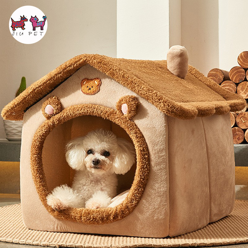 Dog House Shape Seasonal Universal Winter Warm Small Dog Collapsible Washable Cat House for Teddy Dogs Pet Supplies
