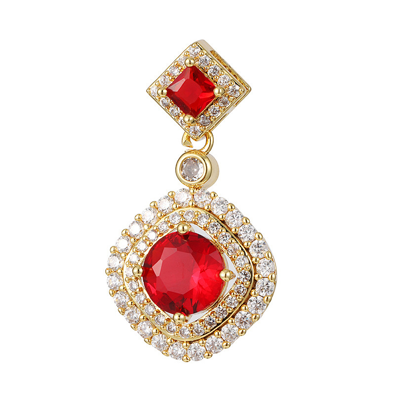 Joyas transfronterizas colgante de rubí esmeralda ligero de lujo accesorios de acero de titanio collar no decolor cadena clavícula