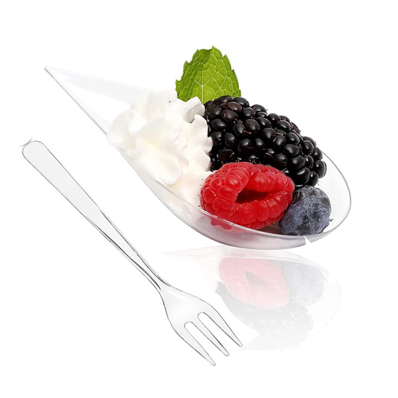 塑料甜品勺亚马逊水滴勺泪滴勺派对PS聚会免洗勺子