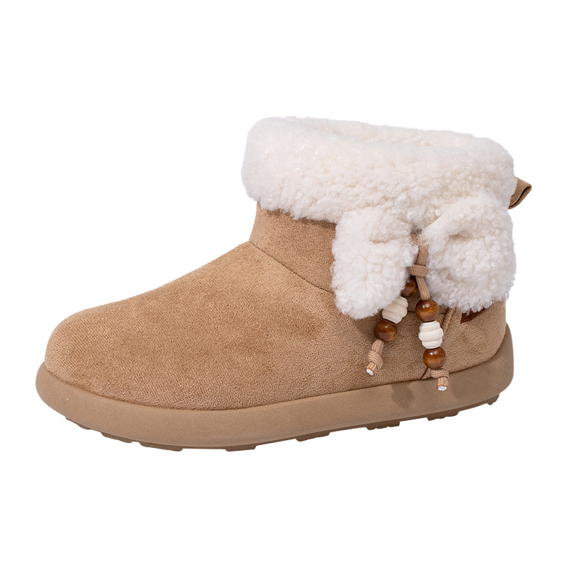 Bota de nieve de arco de invierno debe calentarse, zapatos de mujer de color sólido, zapatos de algodón de alta calidad de invierno