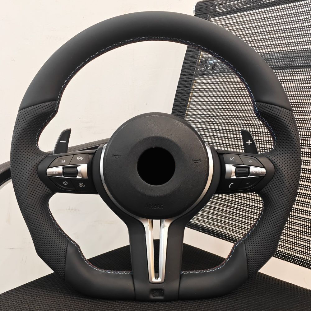 Cross-border applicable BMW E/F chassis modified flat-bottom steering wheel assembly X1X2X3X4X5X6X7 foreign trade wholesale