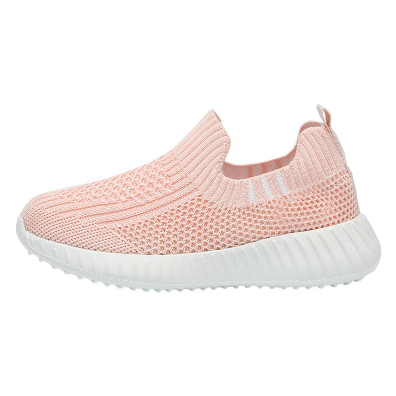 Детская обувь 2024 Весна и осень Новые дышащие сетчатые кроссовки без шнуровки обувь для мальчиков вязаные кроссовки для мальчиков