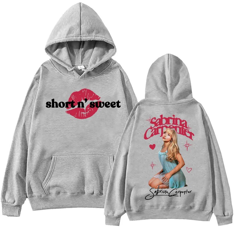 Cross-Border European Size Sabrina Carpenter Short N Sweet Hoodie Harajuku Pullover Top for Men and Women Loose Fit