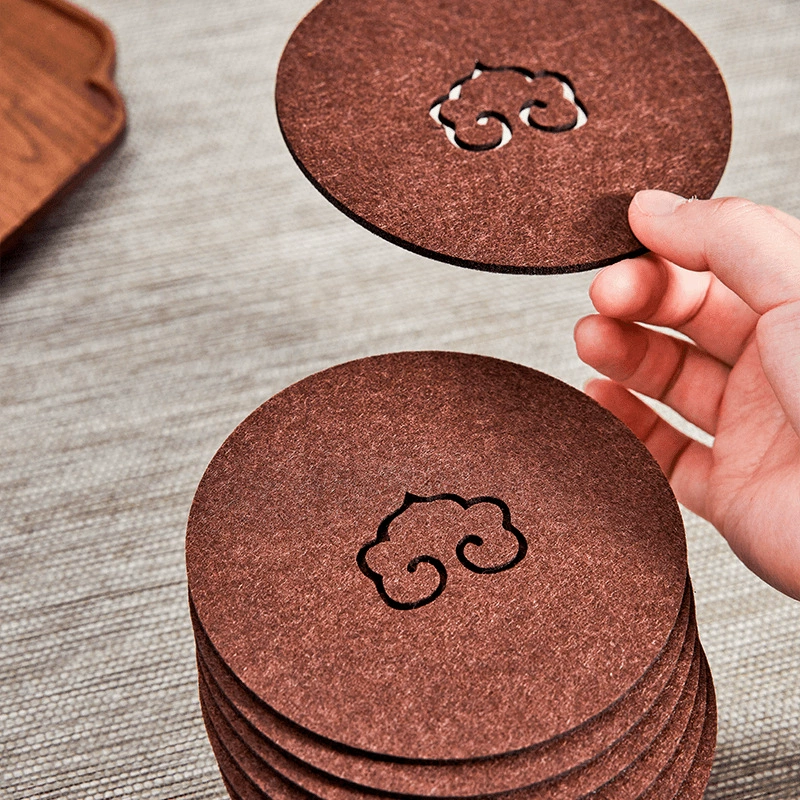Фетровая подставка для чайника, высокоабсорбирующая, противоударная подставка, чайный коврик ручной работы, нескользящий коврик, аксессуары для чайной церемонии для домашнего использования
