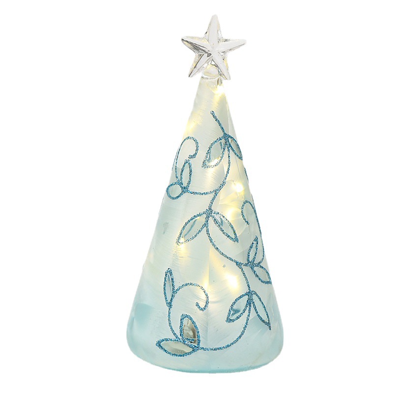 Regalo de Navidad cubierta de vidrio árbol de Navidad LED luminoso decoración de escritorio decoración de Navidad luz de la noche