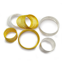 18K金电镀铁质半硬批花圈手工diy线材记忆手镯圈手环串珠饰品配件