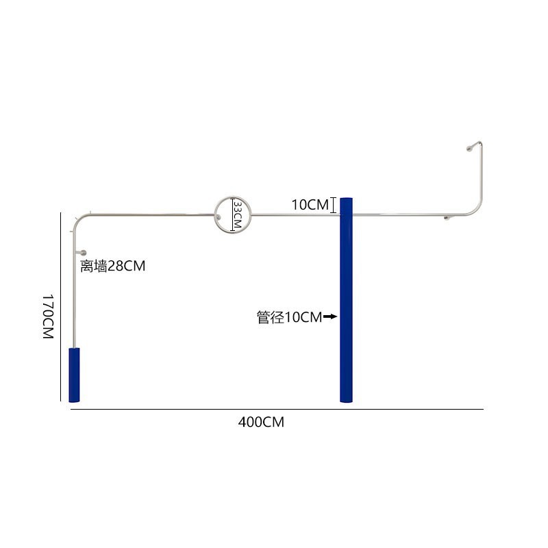 C 아크릴 벽 프레임 400cm 긴 클라인 블루