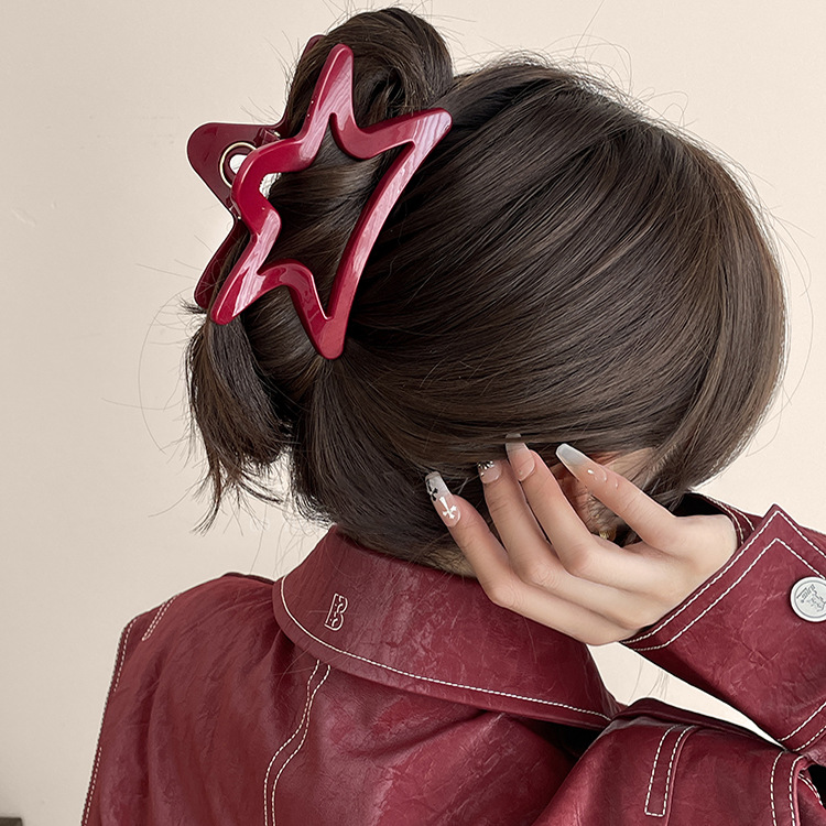 Bordeaux haarclip voor dames elegante haarklem_voghion.com