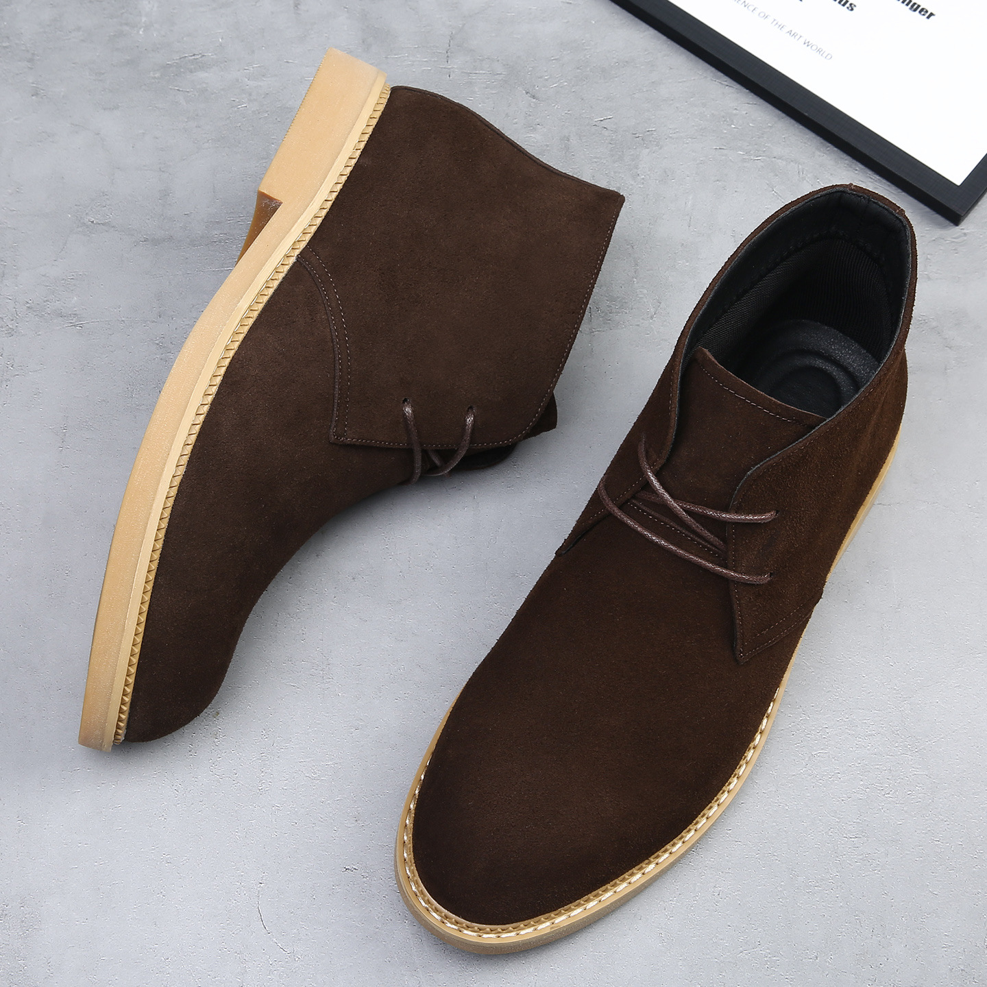 Botas del desierto para hombres 47 48 botas Martin para hombres de alto estilo británico retro botas de cuero casuales versátiles