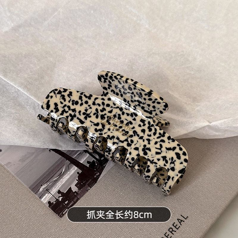 韩版金标简约醋酸中号抓夹复古法式盘发鲨鱼夹气质后脑勺半扎发卡|undefined