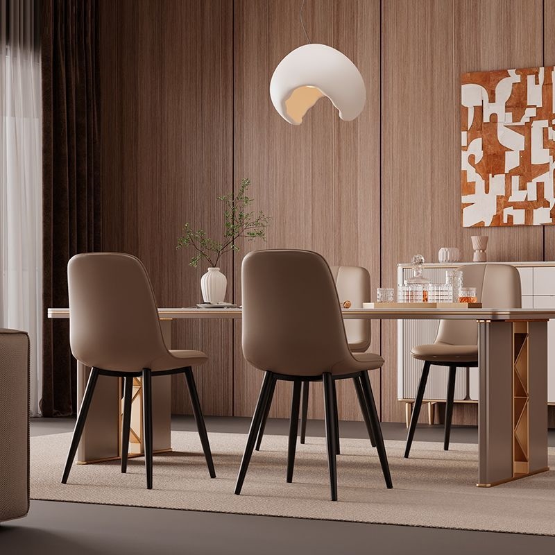 Sillas de comedor domésticas nórdicas lujosas sillas de respaldo de hierro forjado modernas y simples para negociar mesas de comedor taburetes sillas