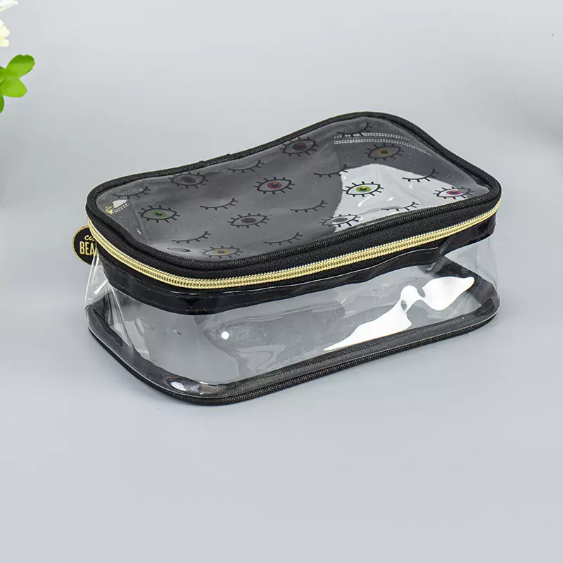 定制PVC缝纫创意轻奢旅行收纳袋透明可logo立体PVC拉链化妆包