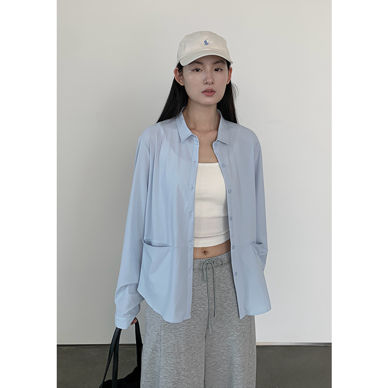 Nantao Ice Silk Sunscreen Shirt Women's Outerwear Loose UV Protection Thin Summer Sunscreen Shirt New Anti-wrinkle Shirt