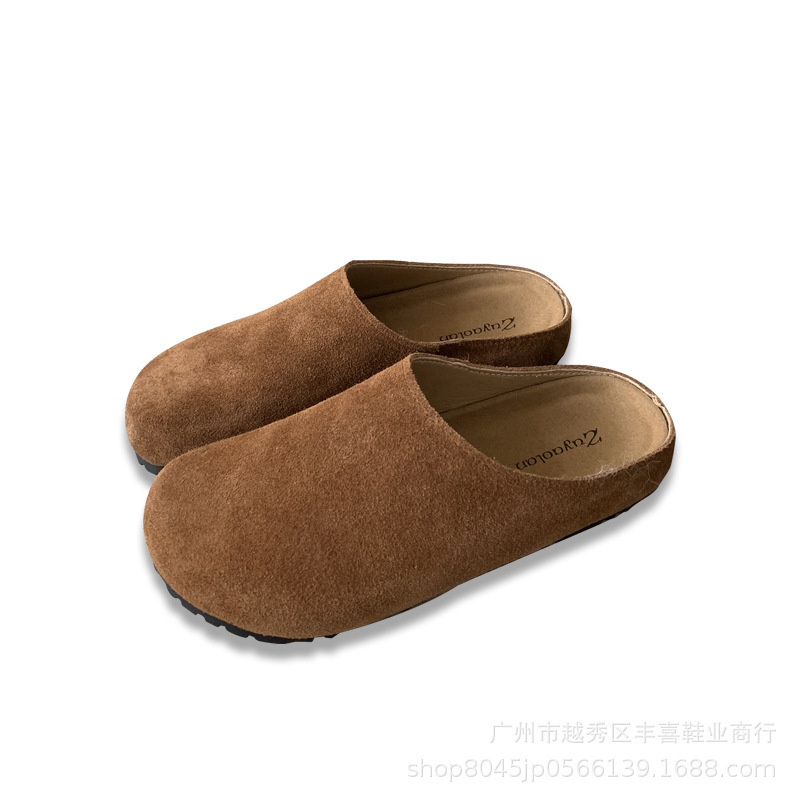 【現物本革ベーケン】踏み雲梯クラシックモデルソフト底本革豆靴レトロ丸頭包頭靴|undefined