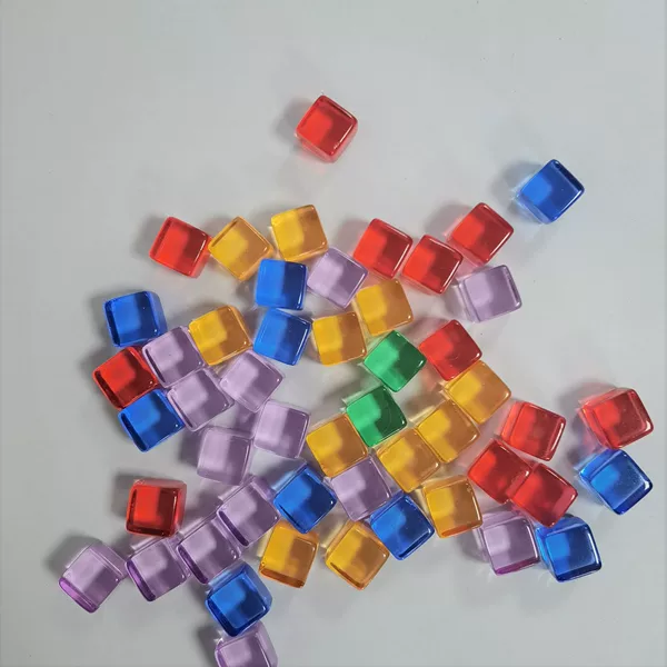 Transparent Acrylic Square 10mm Smooth Dice Plastic Cube Square Color Board Game Chess Piece Chess Piece