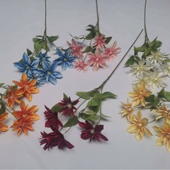 5頭の銀蓮の花のシミュレーションの花の小売単一の家庭の結婚祝いの装飾の道具の結婚式は造花の乾いた花を配置します。