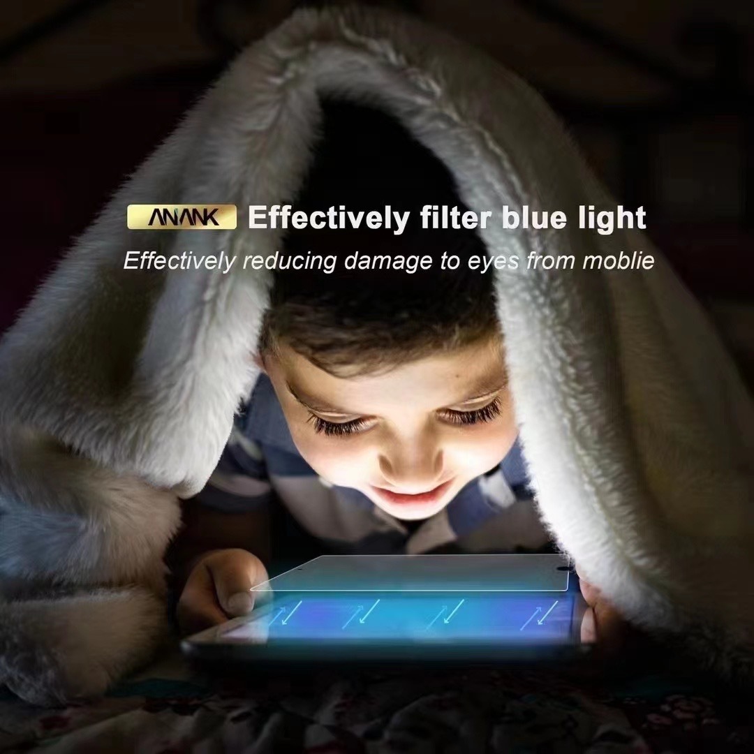 Aplicable a iPhone15Pro luz púrpura + protección ocular helada película templada Apple 15 teléfono móvil cubierta de pantalla completa película templada