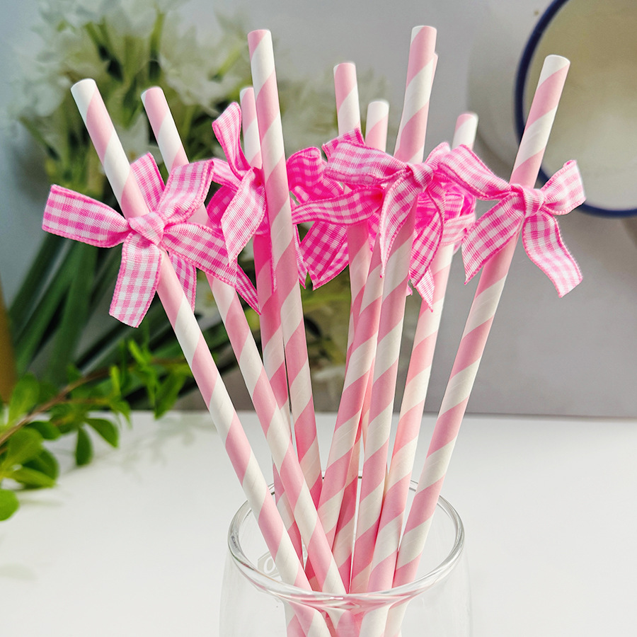 Inventario creativo de papel de arco de cuadrillas de paja decoración de fiesta mesa de postres vestido de cumpleaños botella de pudín inserción de Navidad