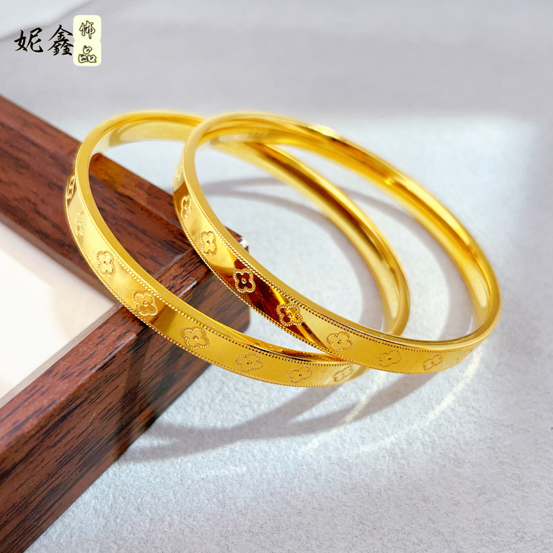High-End Cnc Craftsmanship Four-Leaf Clover Bracelet for Women Fashion Jewelry Lucky Clover 5D Gold Fashion Bracelet High-End Cnc Craftsmanship Four-Leaf Clover Bracelet for Women Fashion Jewelry Lucky Clover 5D Gold Fashion Bracelet