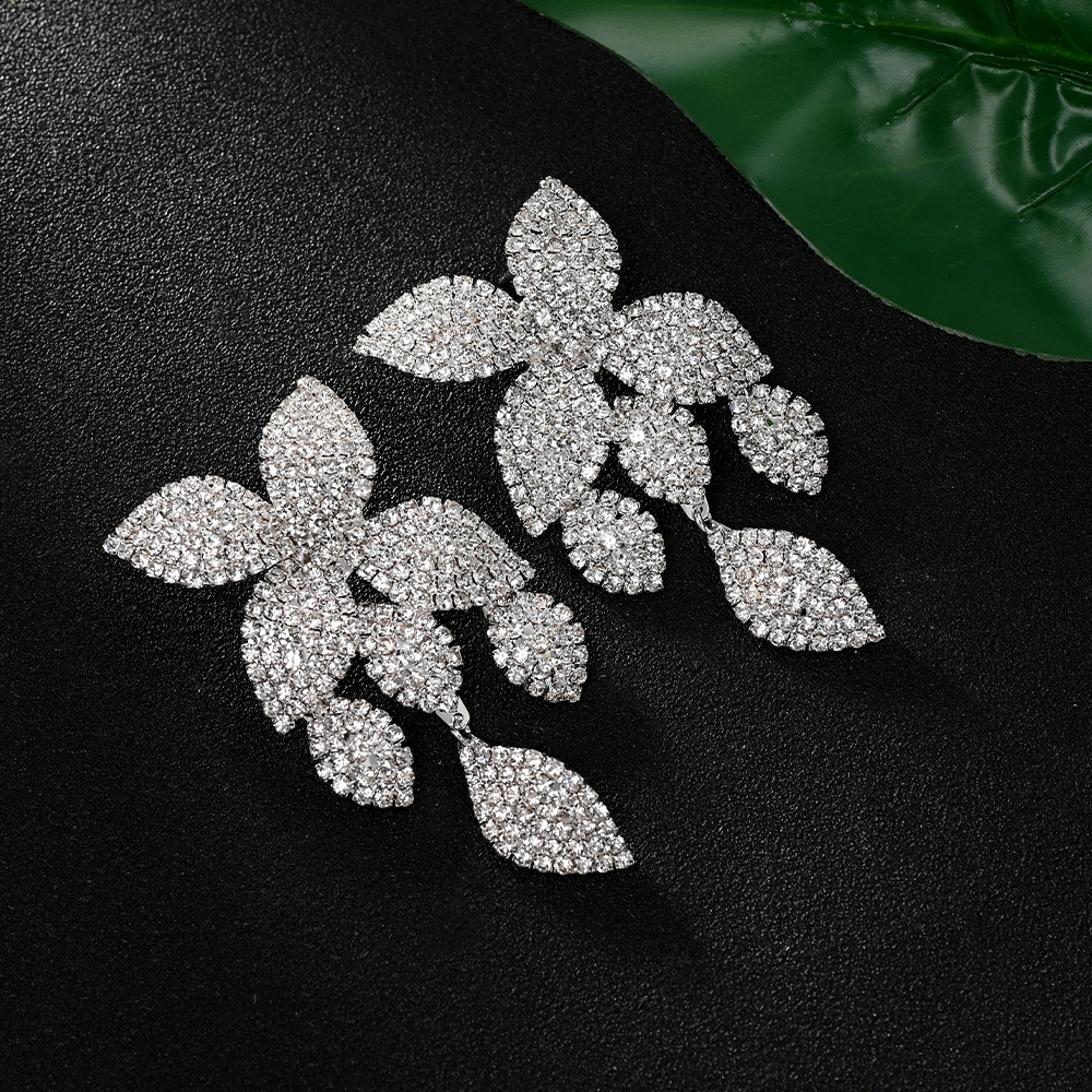 Drop Earrings Classification 1 Pair Simple Style Flower Inlay Rhinestone Rhinestones Drop Earrings
