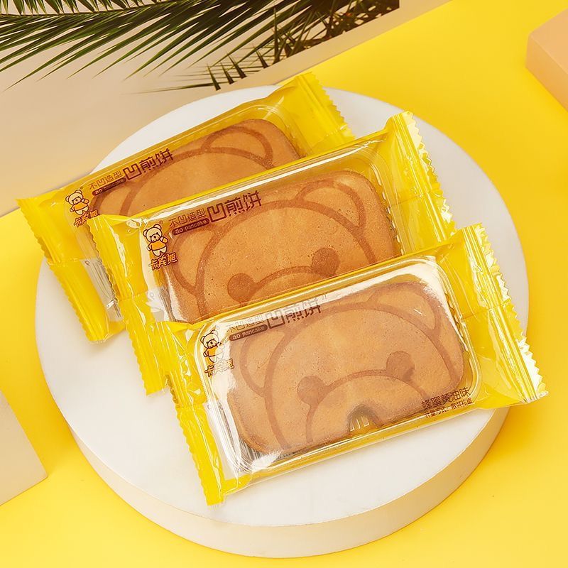 卡宾熊大凹煎饼小熊饼干蜜松薄脆网红小零食早餐独立小包装6帅婕