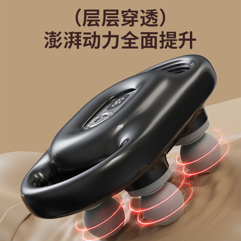 Nuevo estilo personalizado pistola de fascia de cuatro cabezas masajeador de masaje de cuerpo completo pistola de masaje de relajación muscular de alta frecuencia pistola de fascia transfronteriza
