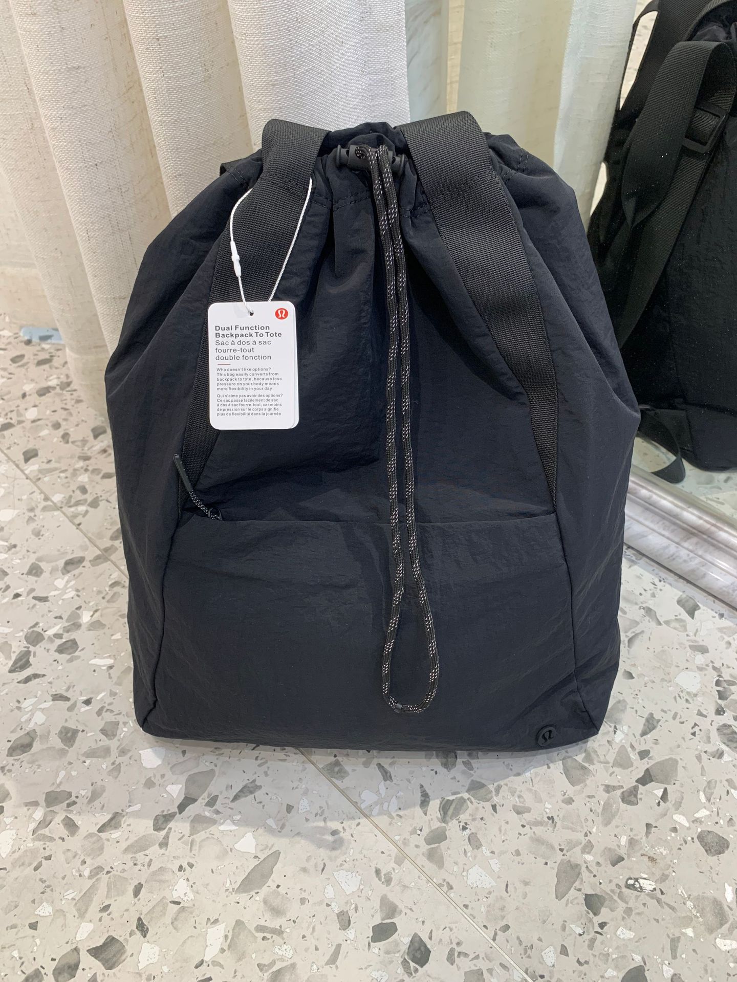Lululemon doble función bolso de hombro doble uso bolso de tenis de yoga multifuncional bolso de hombro con cuerda
