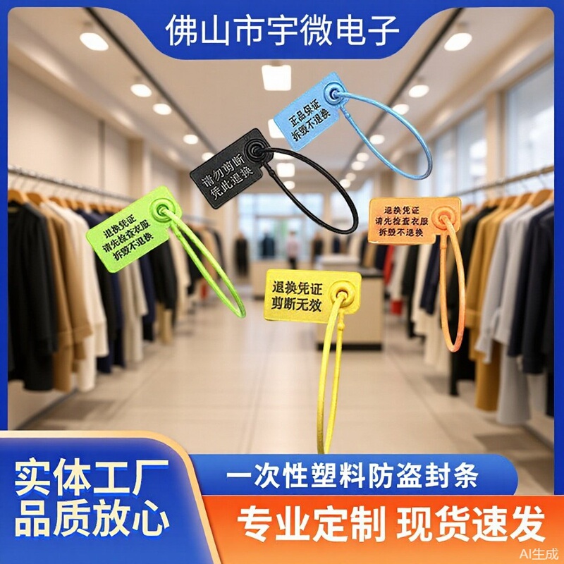 Anti-Theft Seal Tags for Clothing, Shoes, Bags, Return Tags, Anti-Counterfeit, Anti-Try-On, Anti-Counterfeit Disposable Labels