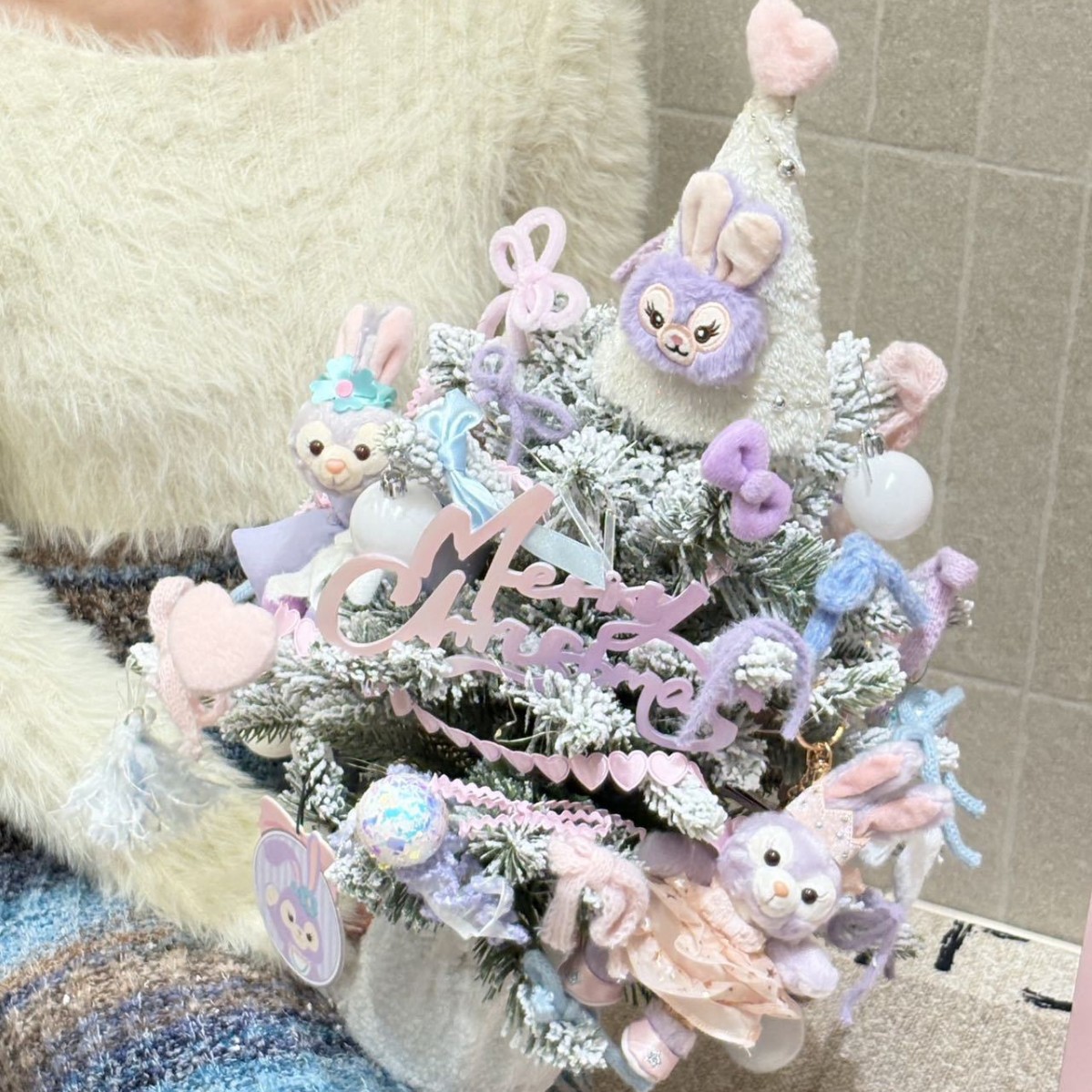 완성된 선물 상자 스타일의 루루 뮤직 박스 크리스마스 트리(완성된 전체 높이 약 50cm)