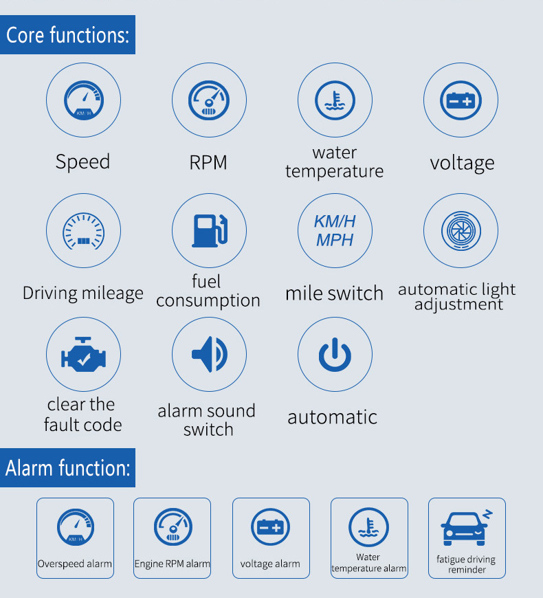 Hud Head-Up Display Obd Car Modification High-Definition Floating Projector with Built-In Sunshade Car Speedometer