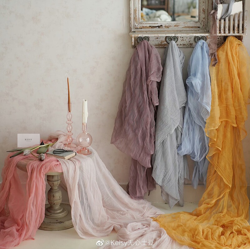 Pleated Gauze Internet Celebrity Accessories Nail Art Food Photography Props Background Gauze Atmosphere Fairy Gauze Korean Style