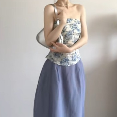 复古独特绝美抹胸吊带半身裙两件套巨好看的裙子套装2025夏季新款|undefined