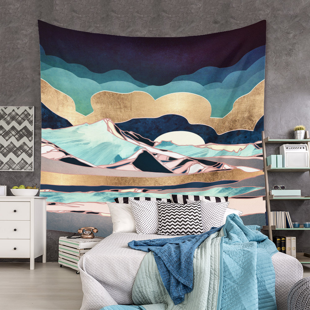 Bohemian Moon Mountain Painting Wall Cloth Decoration Tapestry Wholesale Nihaojewelry display picture 136