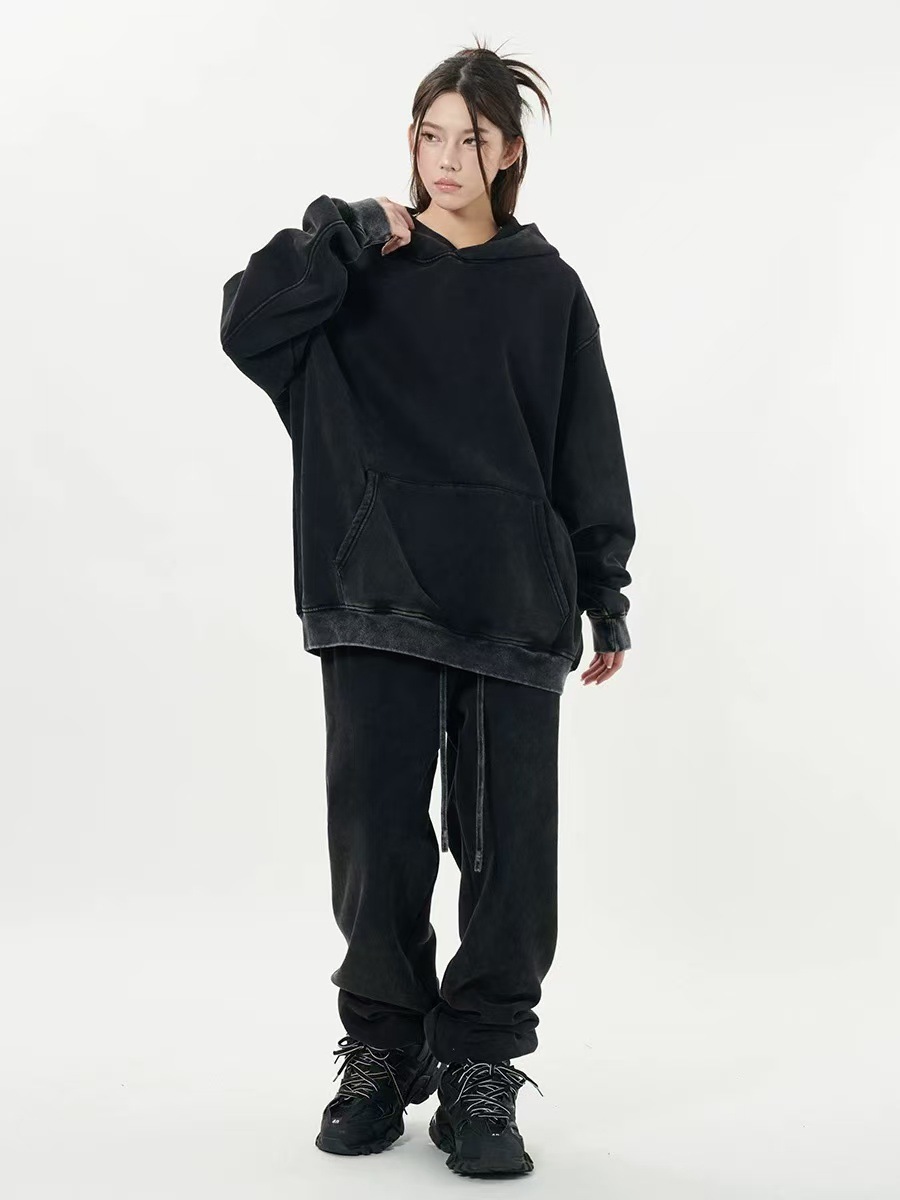 Explosiones transfronterizas de ropa de hombre pesada lavada con agua y camisa con capuz de terciopelo, chaqueta de moda masculina, chaqueta de adolescente