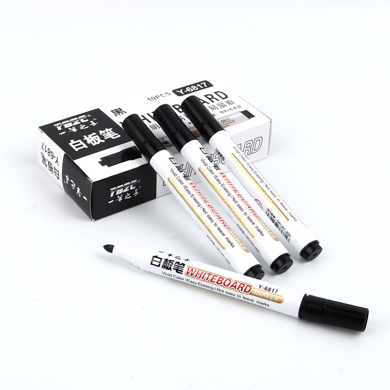 Pluma blanca de gran capacidad borrable enseñanza pluma negro rojo azul marcador a base de agua fácil de limpiar conferencia de escritura pluma papelería venta al por mayor