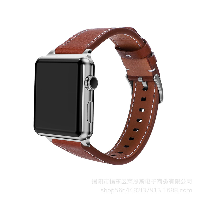 PGGT3-레드 다크 브라운 화이트 라인-실버 버클 실버 인터페이스