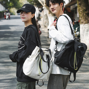 Lightweight Nylon Drawstring Backpack for Women 2025 New Men's Multi-Functional Casual Shoulder Bag Travel College Student Backpack