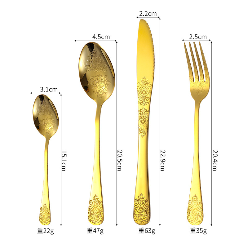 Amazon cubiertos de acero inoxidable cuchillo y tenedor cuchara set 24 piezas restaurante hotel cuchillo y tenedor cuchillo y tenedor cuchillo y tenedor de talla de comida occidental