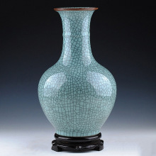 景德镇陶瓷花瓶摆件客厅插花仿古官窑瓷瓶中式家居装饰品瓷器瓶子