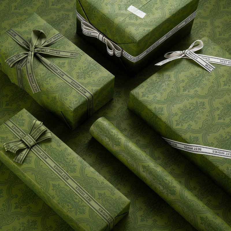 High-End Gift Wrapping Paper, Large Size Gift Paper, Retro Green Valentine's Day Creative Birthday Gift Box Wrapping Paper High-End Gift Wrapping Paper, Large Size Gift Paper, Retro Green Valentine's Day Creative Birthday Gift Box Wrapping Paper